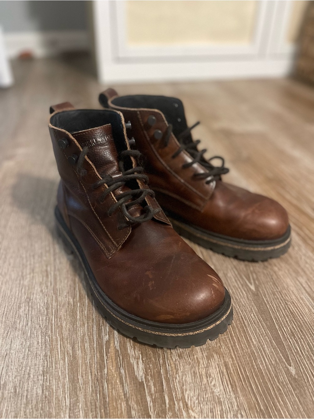 Birkenstock Men's Brown Leather Lace-Up Boots